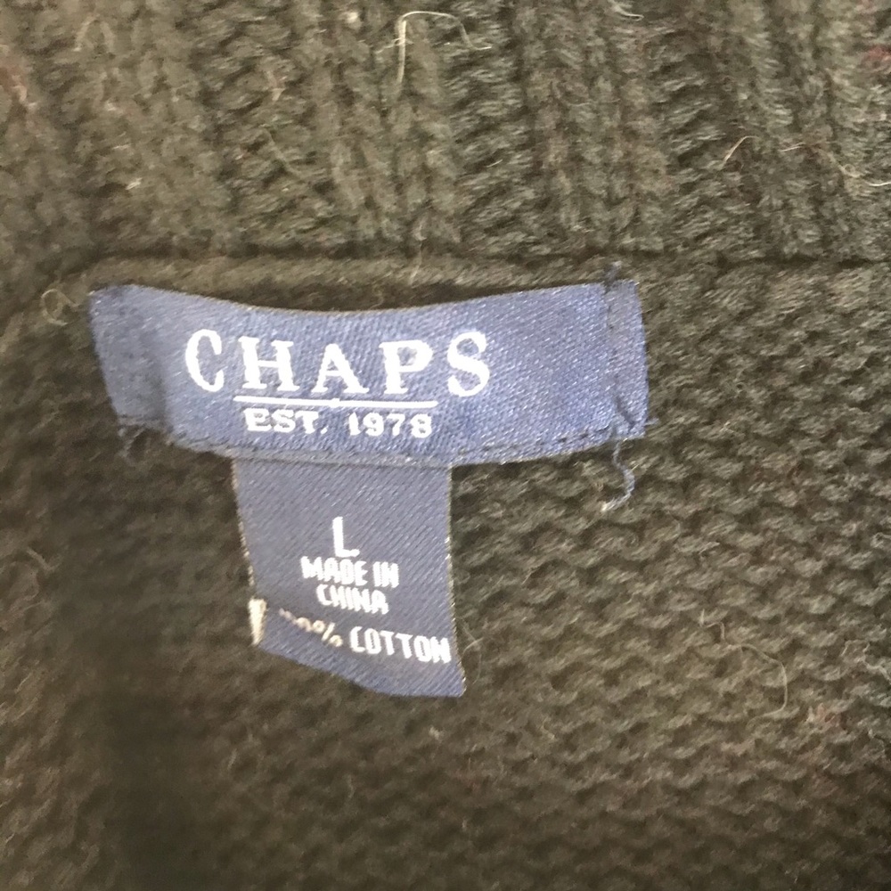 Chaps Comfy Button Collar Sweater - Picture 5 of 5